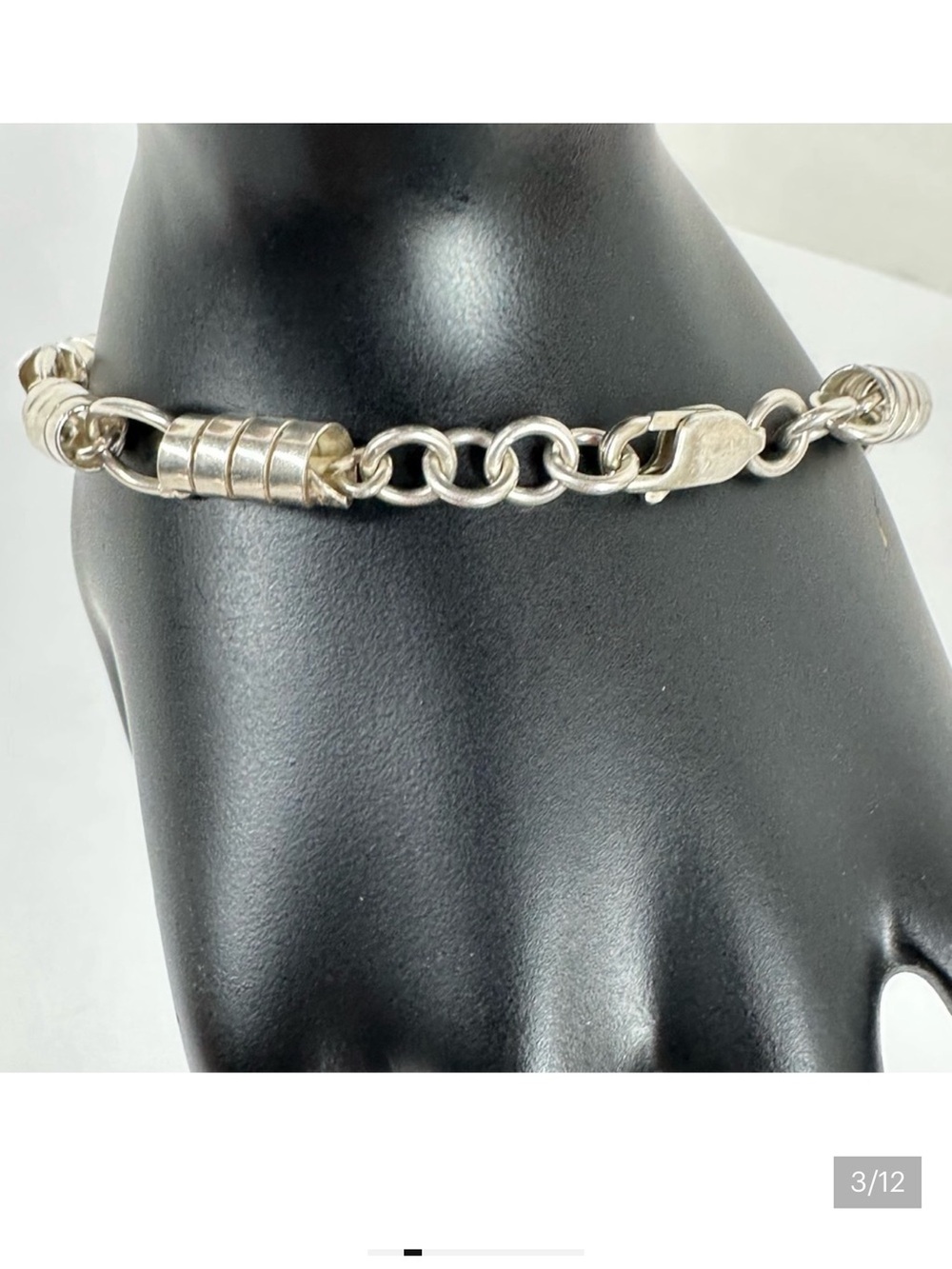 Unbranded .925 Silver Handmade Spiral Link Bracelet